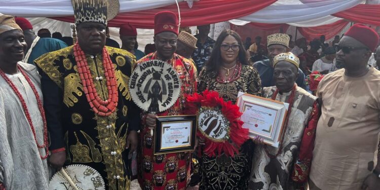 CP Adeoye, Wife Confer with Chieftancy Title in Anambra